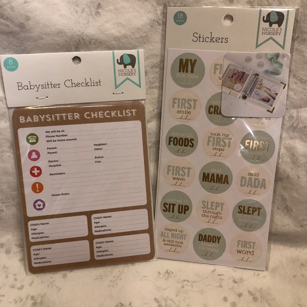 Stickers & Baby sitter checklist